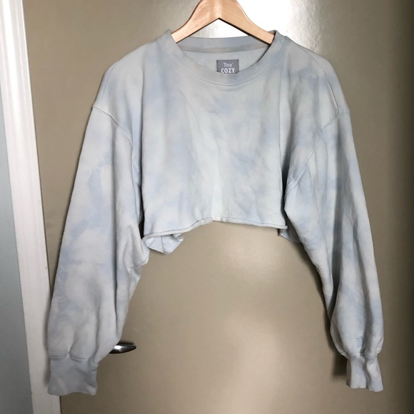 NWOT TNA cozy fleece cropped sweater, SZ M - Picture 1 of 4